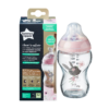 Tommee Tippee Γυάλινο Μπιμπερό Closer To Nature Κατά των Κολικών με Θηλή Σιλικόνης 250ml για 0+ μηνών Pink Mouse42270610