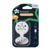 Tommee Tippee Ορθοδοντικές Πιπίλες Σιλικόνης για 0-6 μηνών Breast-Like Beige & White 2τμχ