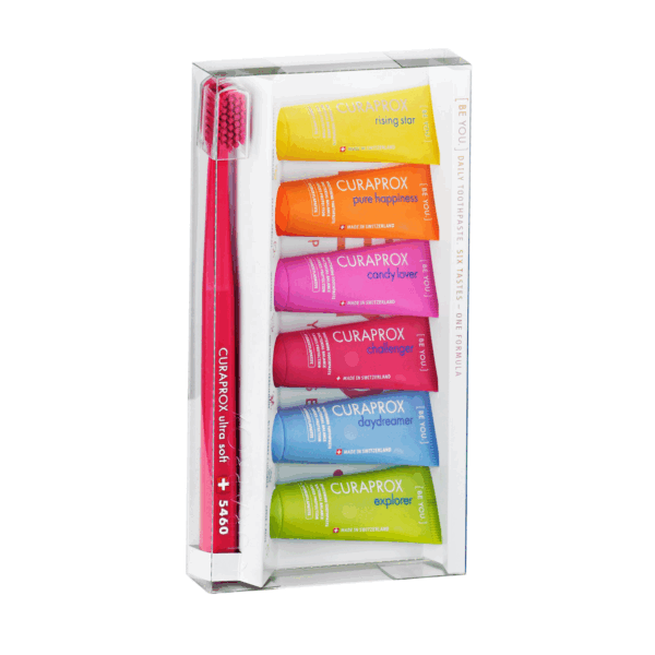CURAPROX BE YOU Six-Taste Mini Pack – Οδοντόκρεμες 10 ml (6 τεμ.) + Οδοντόβουρτσα CS 5460