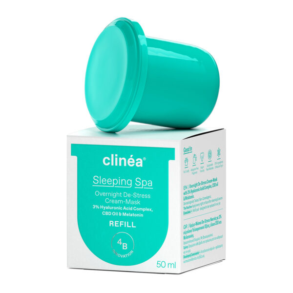 Clinea Sleeping Spa Overnight De-Stress Refill Balm Προσώπου Νυκτός για Ενυδάτωση με Υαλουρονικό Οξύ 50ml