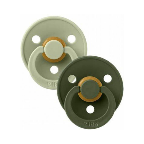 Bibs Πιπίλες Καουτσούκ για 0-6 μηνών Colour Sage & Hunter Green 2τμχ