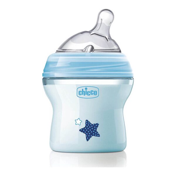 Chicco Πλαστικό Μπιμπερό Natural Feeling Κατά των Κολικών με Θηλή Σιλικόνης 150ml για 0+ μηνών Ciel StarA60-80811-21