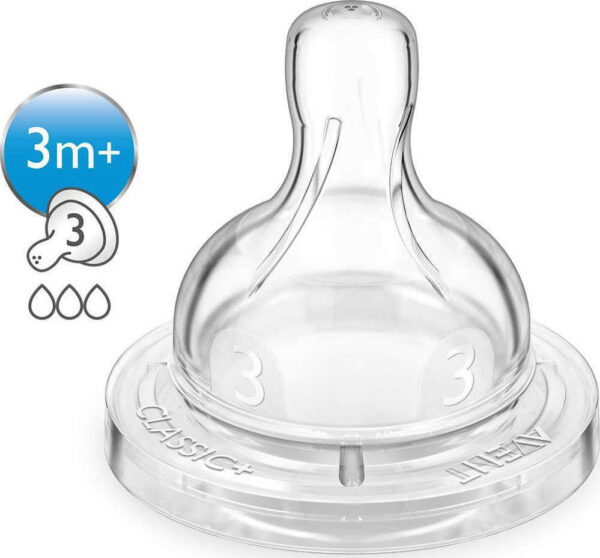 Philips Θηλές από Σιλικόνη Μεσαίας Ροής για 3+ μηνών SCF633/27 2τμχ