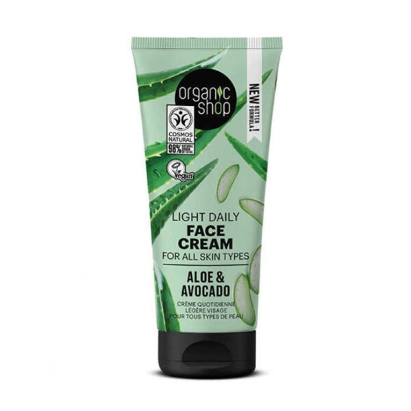 Organic Shop Avocado Light 24ωρη Κρέμα Προσώπου για Ενυδάτωση με Aloe Vera 50ml