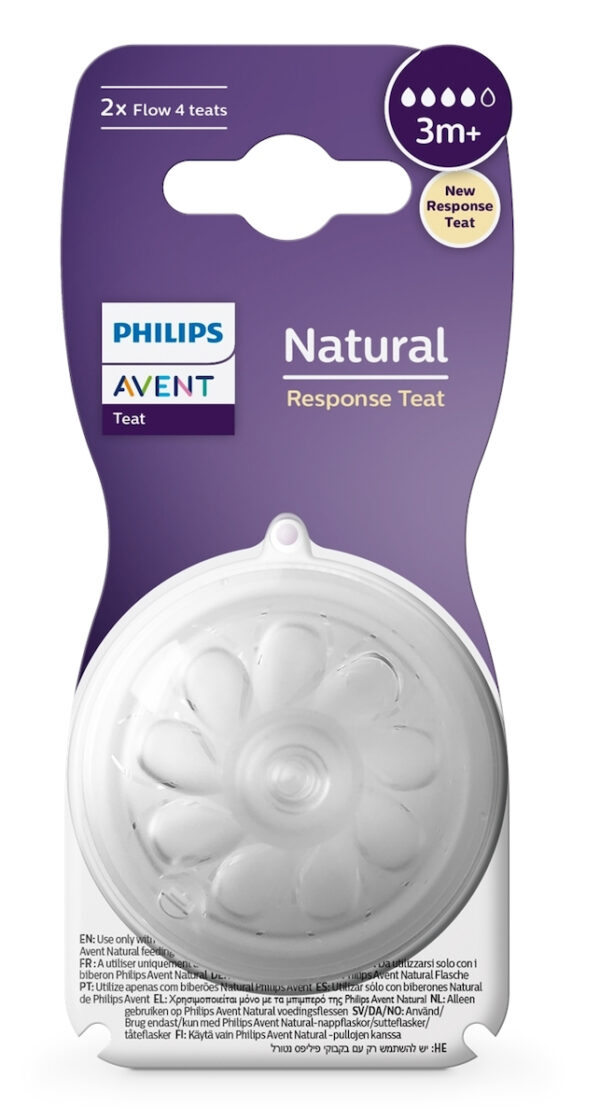 Philips Natural Response Θηλές από Σιλικόνη Γρήγορης Ροής για 3+ μηνών SCY964/02 2τμχ - Image 2
