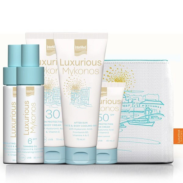 InterMed Luxurious Sun Care Mykonos Σετ με Αντηλιακή Κρέμα Προσώπου. Αντηλιακό Γαλάκτωμα Σώματος & After Sun