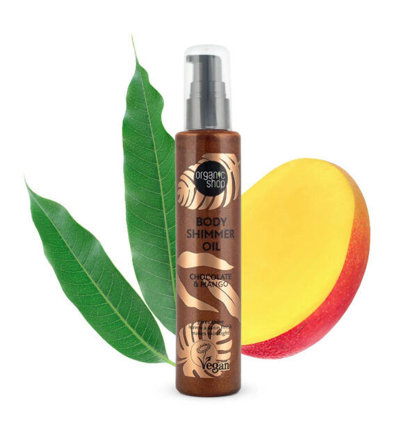 Organic Shop Βιολογικό Ξηρό Λάδι Σώματος με Λάμψη Chocolate & Mango 100ml