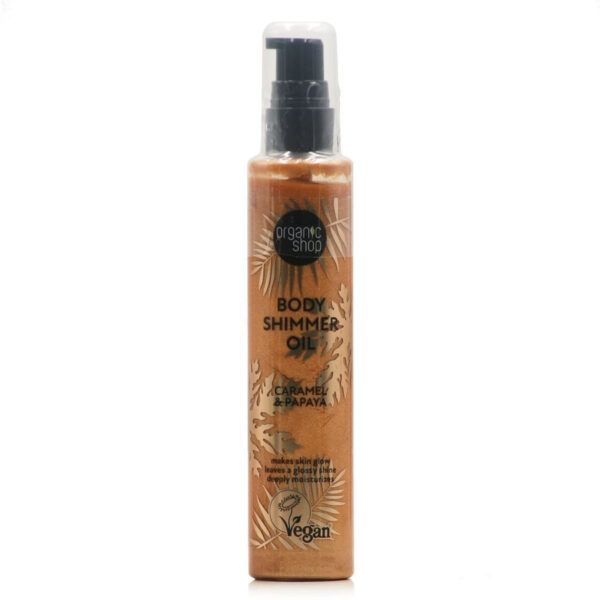 Organic Shop Βιολογικό Ξηρό Λάδι Σώματος με Λάμψη Caramel & Papaya 100ml