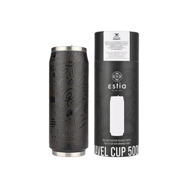 Estia Travel Cup Save the Aegean Ποτήρι Θερμός NOIR ECHO 500ml