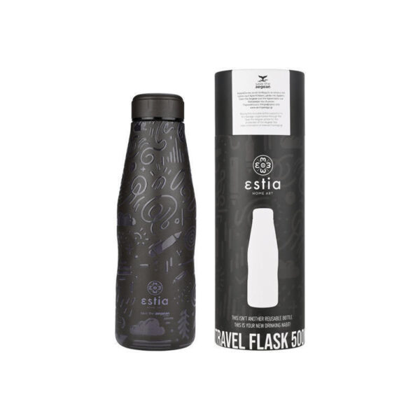 Estia Travel Flask Save the Aegean Μπουκάλι Θερμός NOIR ECHO 500ml