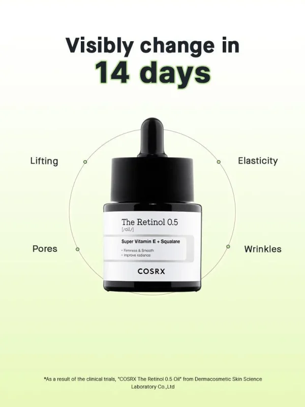 Cosrx The Retinol 0.5 Λάδι Προσώπου με Βιταμίνη Ε για Αντιγήρανση 20ml - Image 3