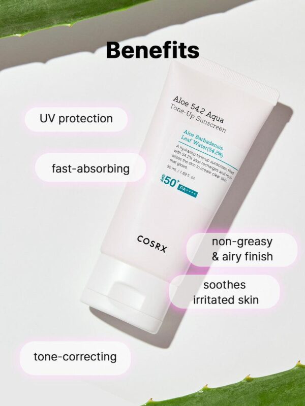 Cosrx Aloe 54.2 Aqua Tone Up Αντηλιακό Προσώπου SPF50 50ml - Image 4
