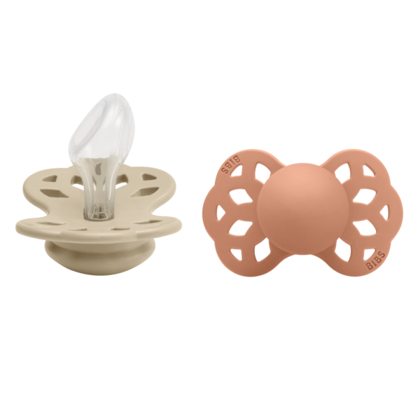 Bibs Πιπίλες Σιλικόνης για 6-18 μηνών Infinity Anatomical Vanilla/Peach 2τμχ