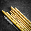 Ola Bamboo Καλαμάκια Μπαμπού Μπεζ με Βουρτσάκι 12τμχ - Image 2