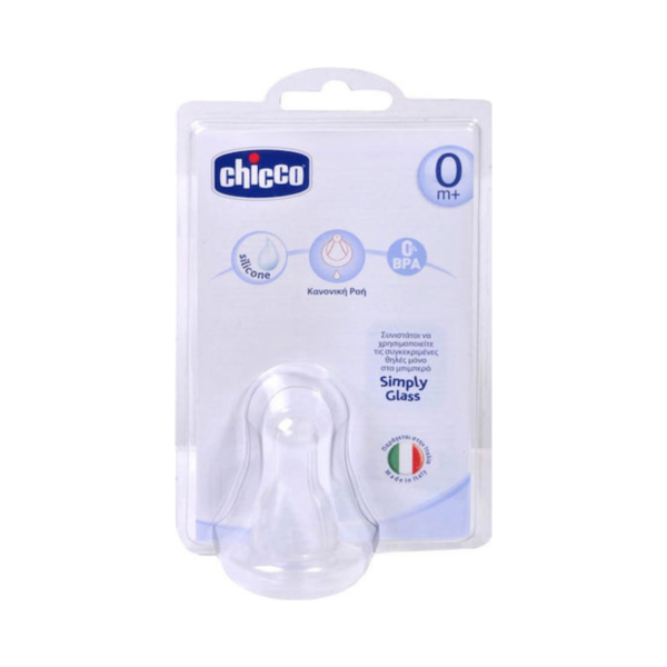 Chicco Simply Glass Θηλή από Σιλικόνη Κανονικής Ροής για 0+ μηνών