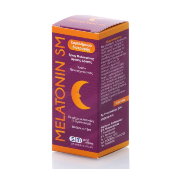 SM Melatonin Spray Συμπλήρωμα για τον Ύπνο 12ml