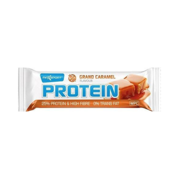 MaxSport High Fibre 0% Trans Fat Μπάρα με 25% Πρωτεΐνη & Γεύση Grand Caramel 60gr