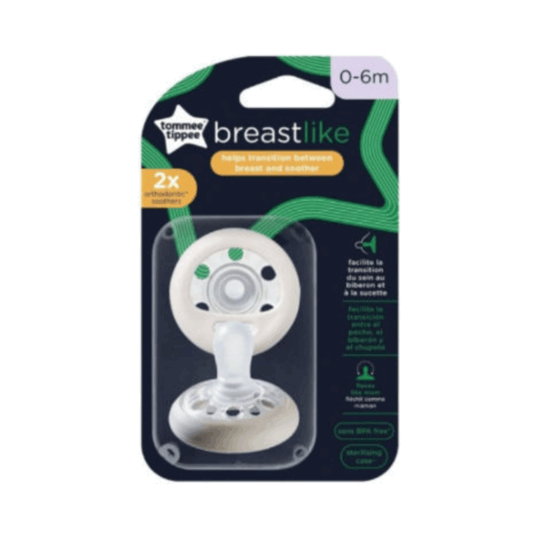 Tommee Tippee Πιπίλες Σιλικόνης για 0-6 μηνών Closer To Nature Νυκτός Πράσινο / Γκρι 2τμχ