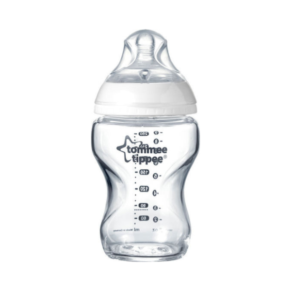 Tommee Tippee Γυάλινο Μπιμπερό Closer to Nature με Θηλή Σιλικόνης 250ml για 0+ μηνών