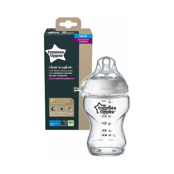 Tommee Tippee Γυάλινο Μπιμπερό Closer to Nature με Θηλή Σιλικόνης 250ml για 0+ μηνών - Image 2