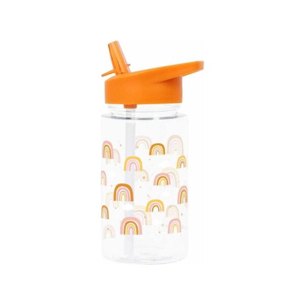 A Little Lovely Company Πλαστικό Παγούρι με Καλαμάκι Rainbows DBRAPI34 450ml