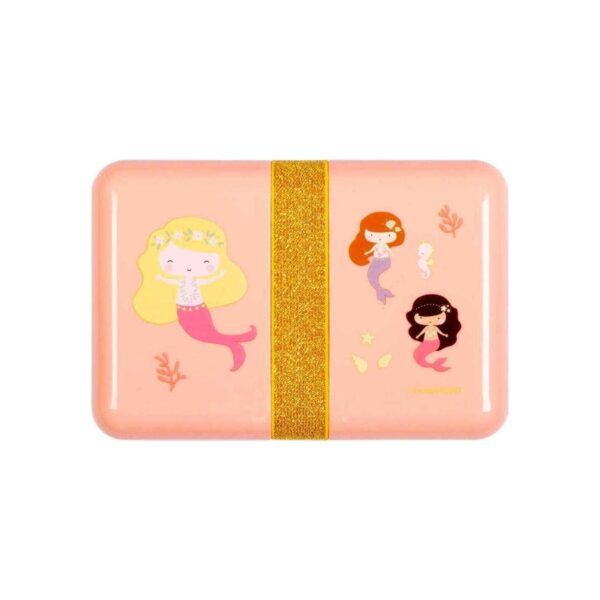 A Little Lovely Company Mermaids Πλαστικό Παιδικό Δοχείο Φαγητού 0.85lt Ροζ SBMEPI31 Μ18 x Π12 x Υ6εκ.