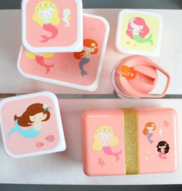 A Little Lovely Company Mermaids Πλαστικό Παιδικό Δοχείο Φαγητού 0.85lt Ροζ SBMEPI31 Μ18 x Π12 x Υ6εκ. - Image 5