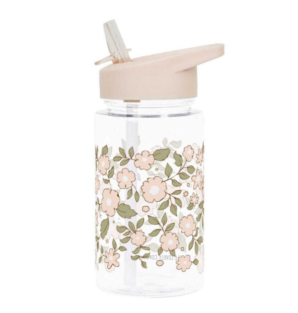 A Little Lovely Company Πλαστικό Παγούρι με Καλαμάκι Blossoms Pink DBBLPI46 450ml