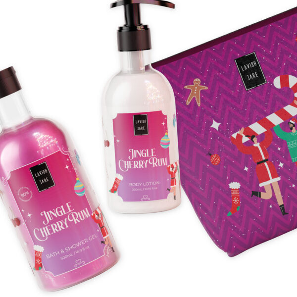 Lavish Care Jingle Cherry Rum Σετ Περιποίησης για Καθαρισμό Σώματος 3τμχ - Image 2