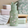 A Little Lovely Company Ανοξείδωτο Παγούρι Θερμός με Καλαμάκι Blossoms Sage 350ml - Image 4