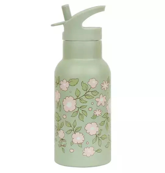 A Little Lovely Company Ανοξείδωτο Παγούρι Θερμός με Καλαμάκι Blossoms Sage 350ml