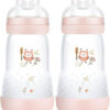 Mam Σετ Πλαστικά Μπιμπερό Easy Start Anti-Colic 355S Κατά των Κολικών με Θηλή Σιλικόνης 260ml για 2+ μηνών 2τμχ Ροζ Κουκουβάγια - Image 2
