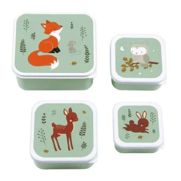 A Little Lovely Company Forest Friends Πλαστικό Παιδικό Σετ Φαγητού 0.85lt Πολύχρωμο Μ18 x Π12 x Υ6εκ.