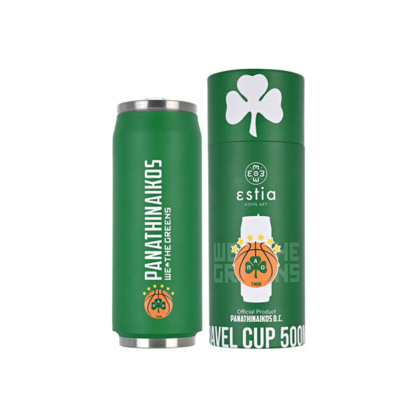 Estia Travel Cup Save the Aegean Ποτήρι Θερμός Ανοξείδωτο  Panathinaikos BC 500ml