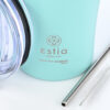 Estia Coffee Mug Save The Aegean Ανακυκλώσιμο Ποτήρι Θερμός Ανοξείδωτο BPA Free Bermuda Green 500ml με Καλαμάκι 01-23171 - Image 3
