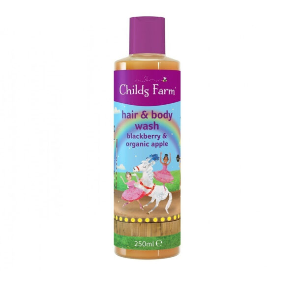 Childs Farm Βιολογικό Παιδικό Σαμπουάν & Αφρόλουτρο με Βατόμουρο / Μήλο σε Μορφή Gel 250ml