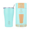 Estia Coffee Mug Save The Aegean Ανακυκλώσιμο Ποτήρι Θερμός Ανοξείδωτο BPA Free Bermuda Green 500ml με Καλαμάκι 01-23171