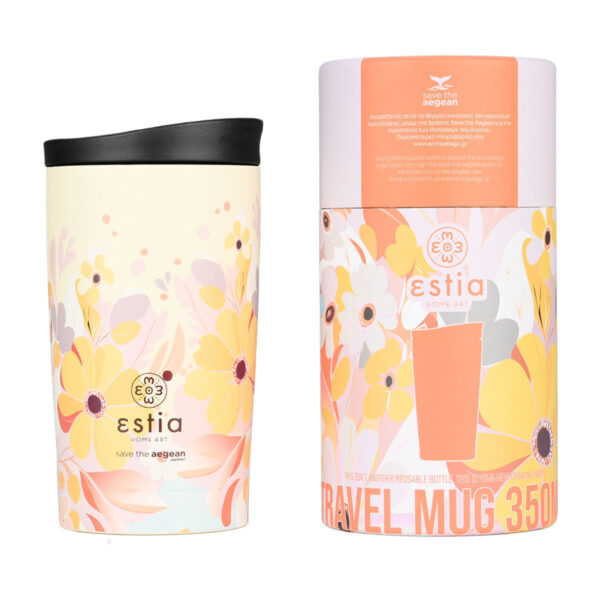 Estia Travel Mug Save The Aegean Ανακυκλώσιμο Ποτήρι Θερμός Ανοξείδωτο SPRING SONATA 350ml