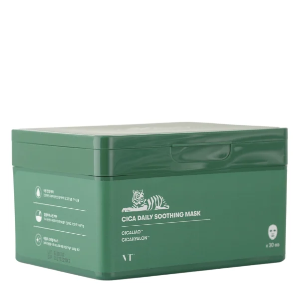 Vt Cosmetics Cica Daily Soothing Mask – Ενυδατικές Μάσκες Καθημερινής Χρήσης (30 Τεμ)