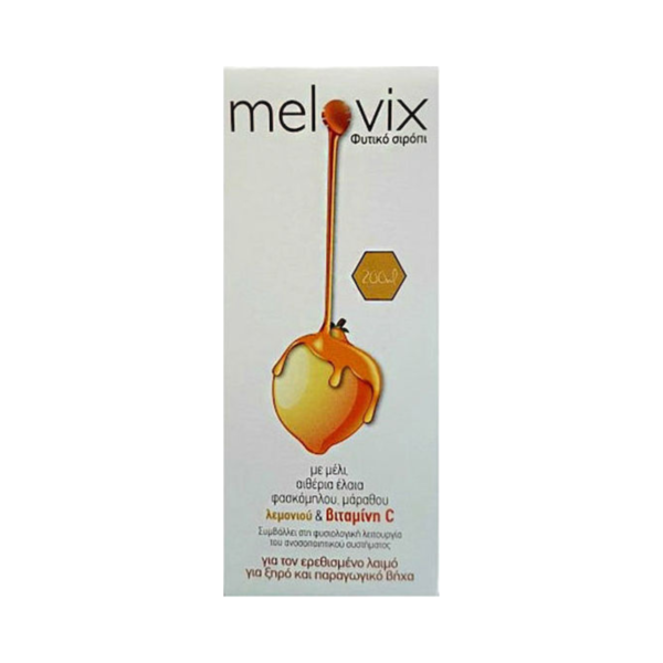 SJA Melovix Herbal Σιρόπι με Λεμόνι για τον Ερεθισμένο Λαιμό. το Ξηρό & Παραγωγικό Βήχα 200ml