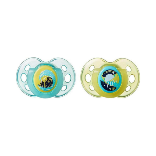 Tommee Tippee Ορθοδοντικές Πιπίλες Σιλικόνης για 18-36 μηνών Νυκτός Jellyfish 2τμχ