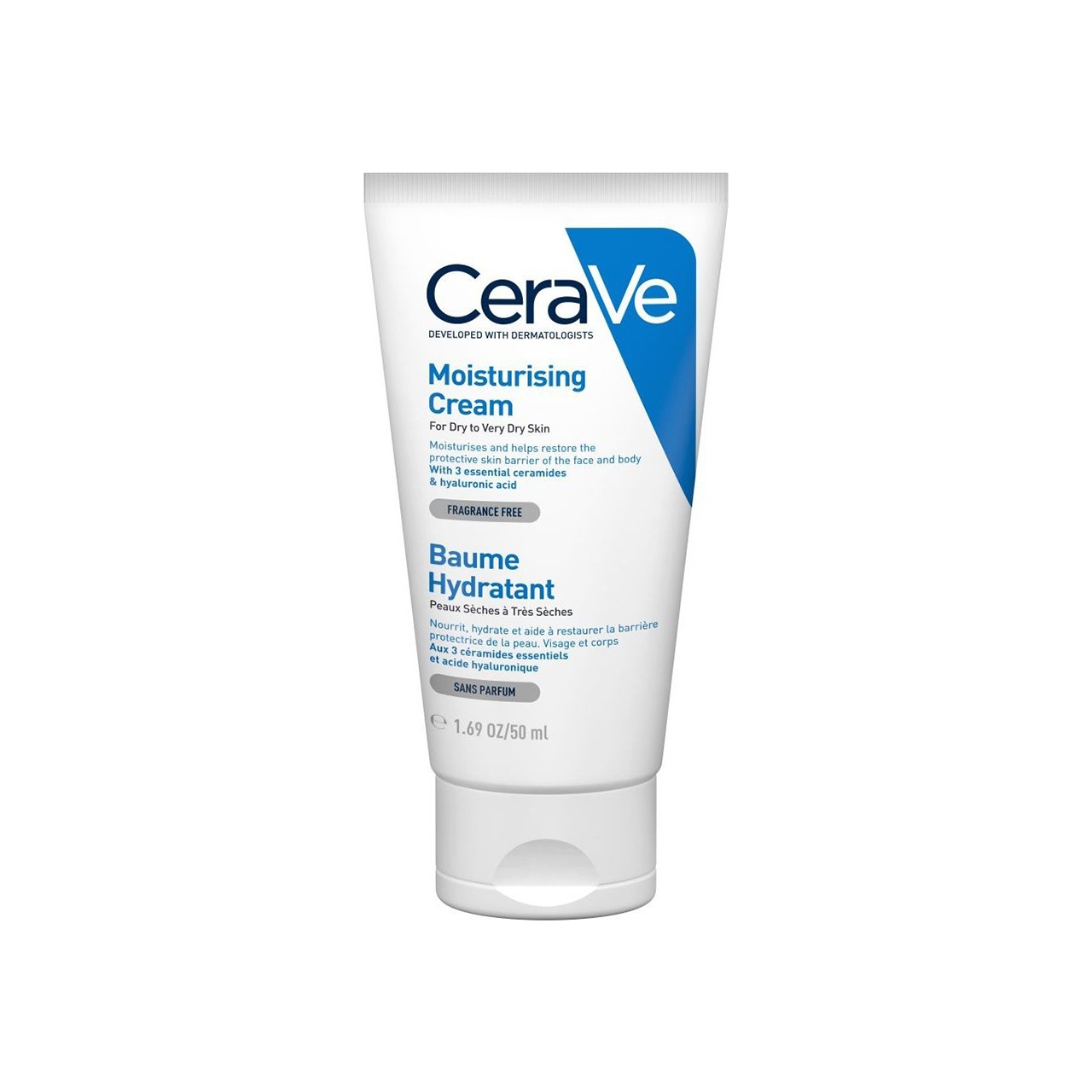 CeraVe Moisturising Ενυδατική Κρέμα Σώματος με Υαλουρονικό Οξύ για Ξηρές Επιδερμίδες 50ml