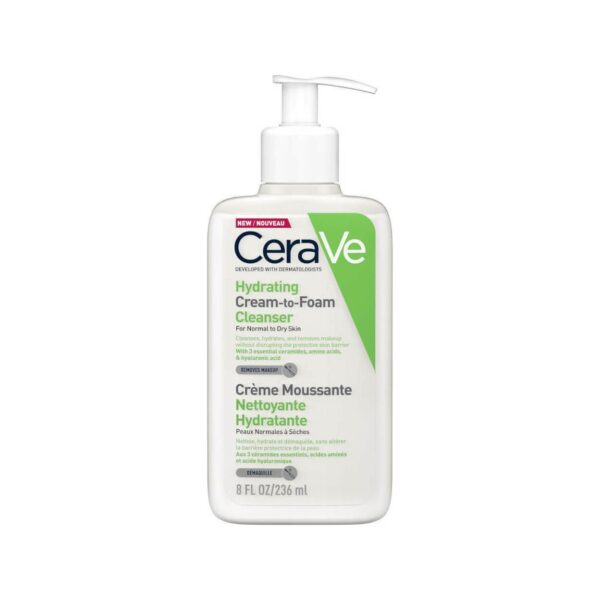 CeraVe Αφρός Ντεμακιγιάζ Hydrating για Ξηρές Επιδερμίδες 236ml