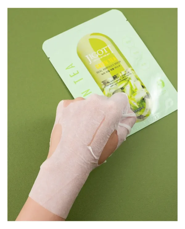 Jigott Green Tea Real Μάσκα Προσώπου με Πράσινο Τσάι 27ml - Image 2