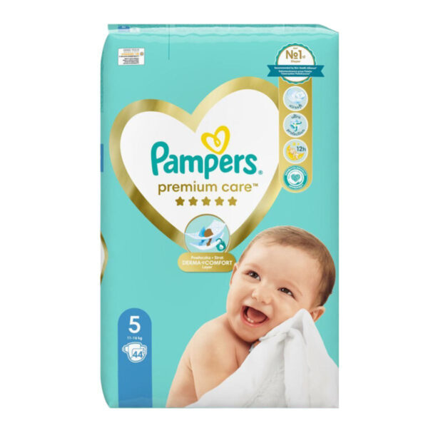 Pampers Πάνες με Αυτοκόλλητο Premium Care No. 5 για 11-16kg 44τμχ