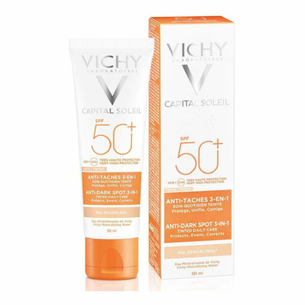 Vichy Capital Soleil Anti-Dark Spot 3-in-1 Αδιάβροχη Αντηλιακή Κρέμα Προσώπου SPF50 με Χρώμα 50ml - Image 3