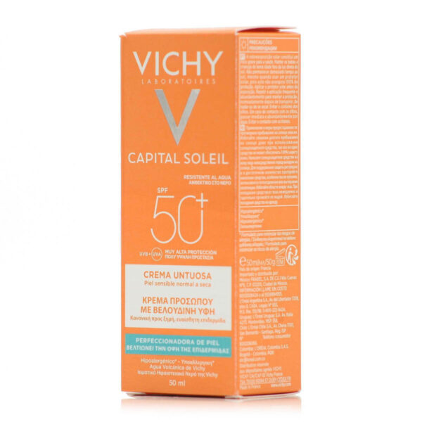 Vichy Capital Soleil Velvety Αδιάβροχη Αντηλιακή Κρέμα Προσώπου SPF50 50ml - Image 2