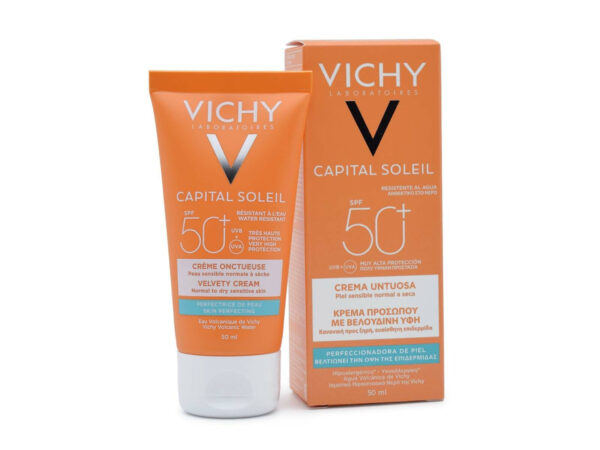 Vichy Capital Soleil Velvety Αδιάβροχη Αντηλιακή Κρέμα Προσώπου SPF50 50ml - Image 3
