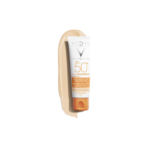 Vichy Capital Soleil Anti-Dark Spot 3-in-1 Αδιάβροχη Αντηλιακή Κρέμα Προσώπου SPF50 με Χρώμα 50ml - Image 4