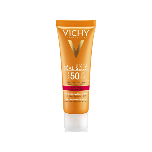 Vichy Capital Soleil Anti-Age 3 in 1 Αδιάβροχη Αντηλιακή Κρέμα Προσώπου SPF50 50ml